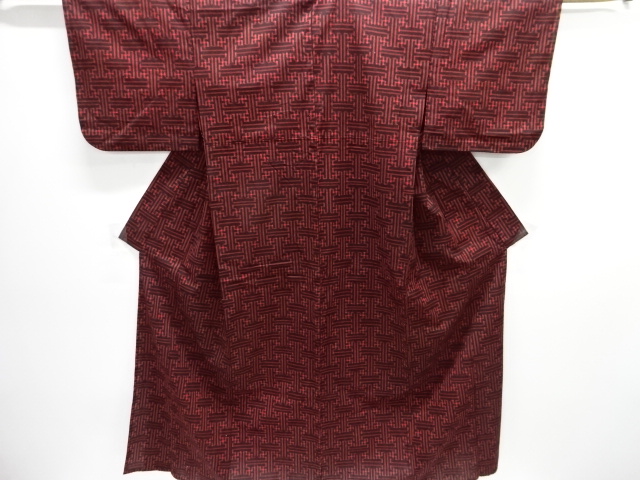 アンティーク　木綿本場久留米絣　紗綾型模様単衣着物